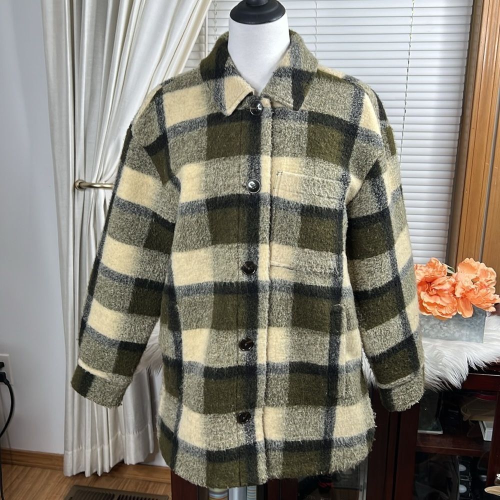 Madewell Belrose Shirt-Jacket in Maran Plaid Sz L - Picture 4 of 11